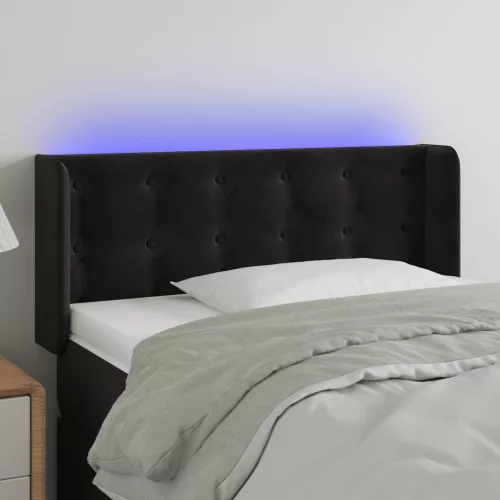 vidaXL fekete bársony LED-es fejtámla 103 x 16 x 78/88 cm