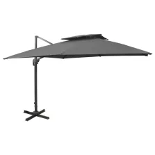   vidaXL antracitszürke dupla tetejű konzolos napernyő 300 x 300 cm