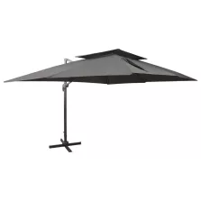   vidaXL antracitszürke dupla tetejű konzolos napernyő 400 x 300 cm