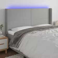   vidaXL világosszürke szövet LED-es fejtámla 163x16x118/128 cm