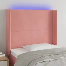   vidaXL rózsaszín bársony LED-es fejtámla 83x16x118/128 cm