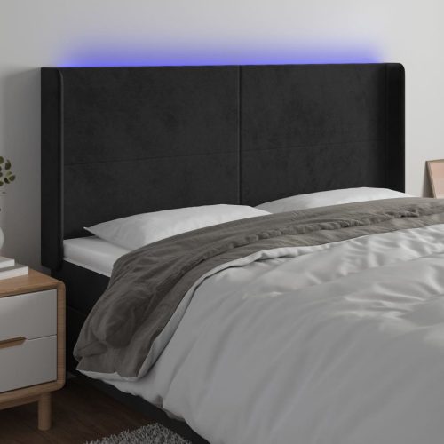 vidaXL fekete bársony LED-es fejtámla 163x16x118/128 cm