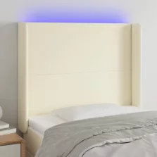   vidaXL krémszínű műbőr LED-es fejtámla 93x16x118/128 cm