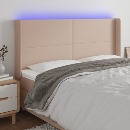 vidaXL kávészínű műbőr LED-es fejtámla 163x16x118/128 cm