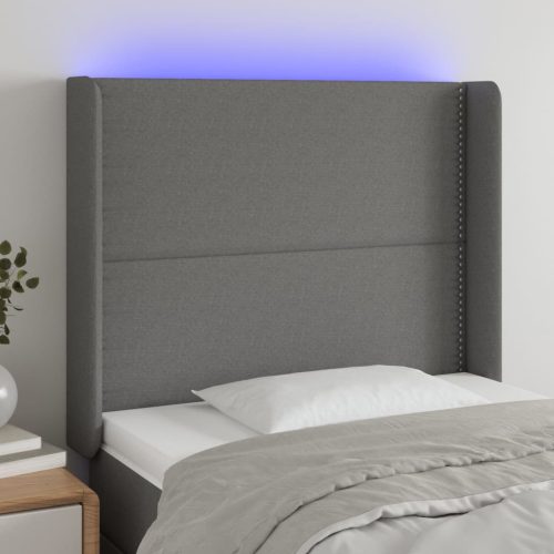 vidaXL sötétszürke szövet LED-es fejtámla 83x16x118/128 cm