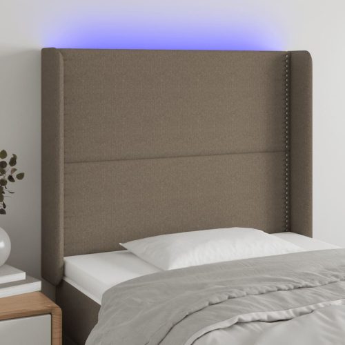 vidaXL tópszínű szövet LED-es fejtámla 93x16x118/128 cm