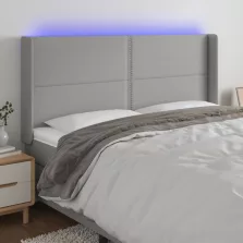   vidaXL világosszürke szövet LED-es fejtámla 183x16x118/128 cm