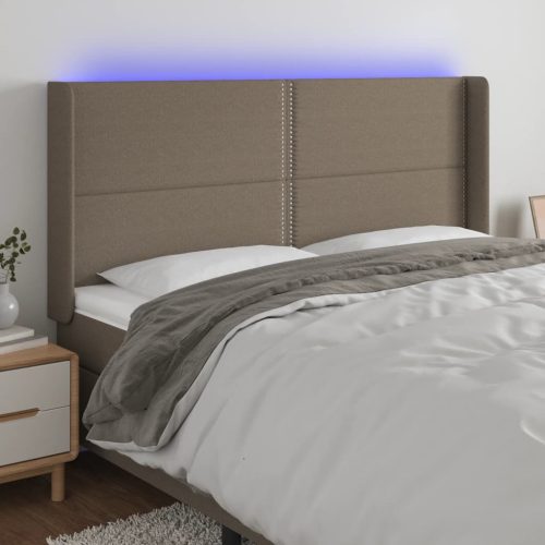 vidaXL tópszínű szövet LED-es fejtámla 183x16x118/128 cm