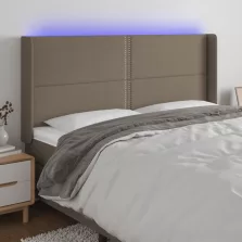   vidaXL tópszínű szövet LED-es fejtámla 203x16x118/128 cm