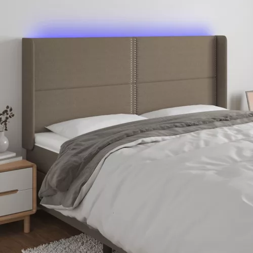 vidaXL tópszínű szövet LED-es fejtámla 203x16x118/128 cm