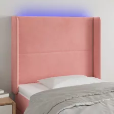   vidaXL rózsaszín bársony LED-es fejtámla 83x16x118/128 cm