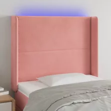   vidaXL rózsaszín bársony LED-es fejtámla 93x16x118/128 cm