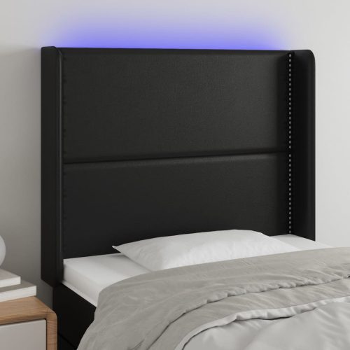 vidaXL fekete műbőr LED-es fejtámla 103x16x118/128 cm