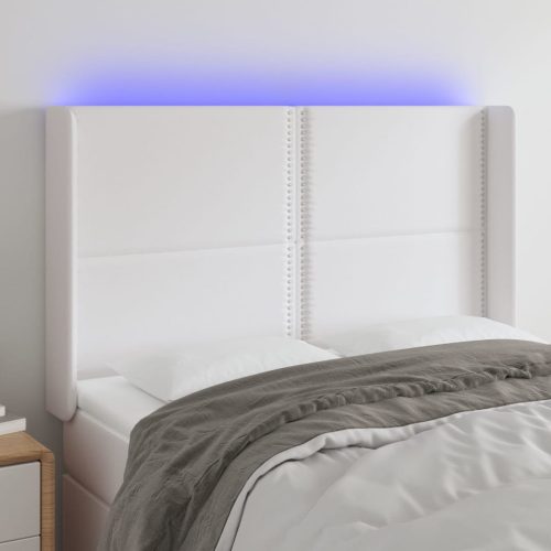 vidaXL fehér műbőr LED-es fejtámla 147x16x118/128 cm