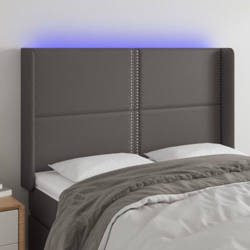 vidaXL szürke műbőr LED-es fejtámla 147x16x118/128 cm