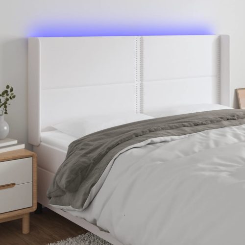 vidaXL fehér műbőr LED-es fejtámla 163x16x118/128 cm