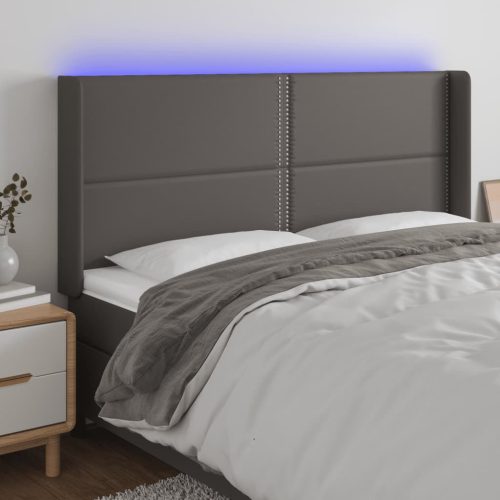 vidaXL szürke műbőr LED-es fejtámla 163x16x118/128 cm