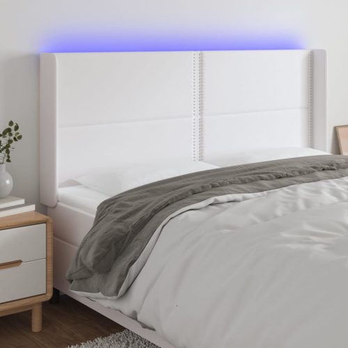 vidaXL fehér műbőr LED-es fejtámla 203x16x118/128 cm