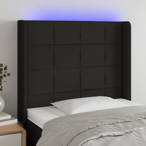 vidaXL fekete szövet LED-es fejtámla 83x16x118/128 cm