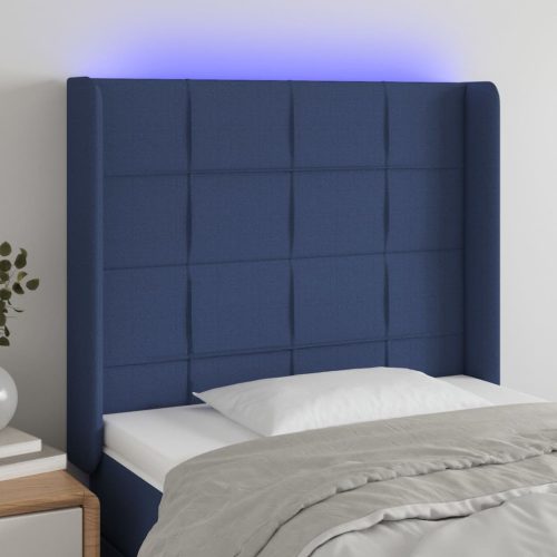 vidaXL kék szövet LED-es fejtámla 103x16x118/128 cm