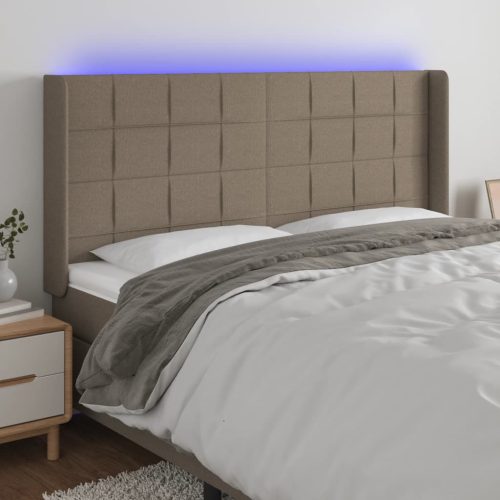 vidaXL tópszínű szövet LED-es fejtámla 183x16x118/128 cm