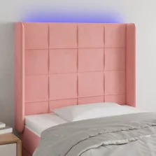   vidaXL rózsaszín bársony LED-es fejtámla 93x16x118/128 cm