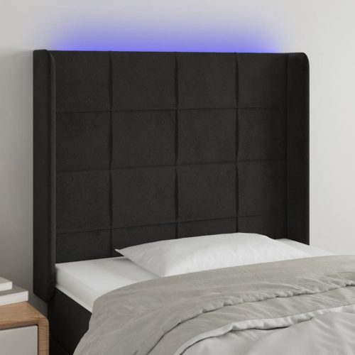 vidaXL fekete bársony LED-es fejtámla 103x16x118/128 cm