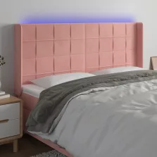   vidaXL rózsaszín bársony LED-es fejtámla 183x16x118/128 cm
