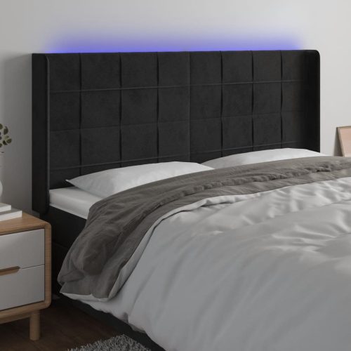 vidaXL fekete bársony LED-es fejtámla 203x16x118/128 cm