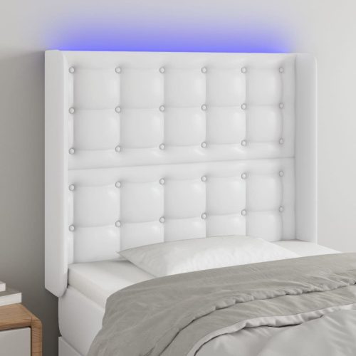 vidaXL fehér műbőr LED-es fejtámla 93x16x118/128 cm