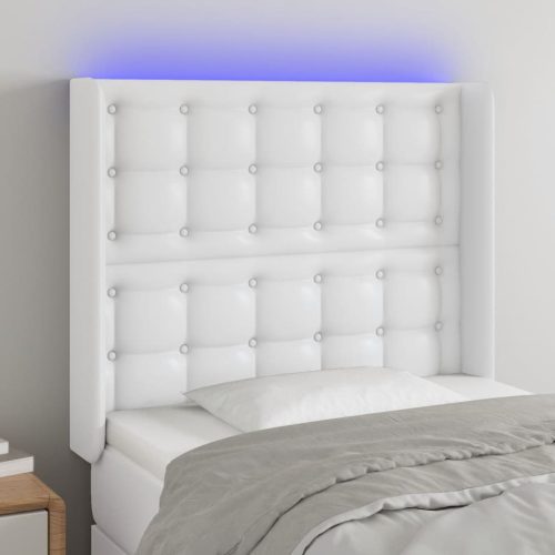 vidaXL fehér műbőr LED-es fejtámla 103x16x118/128 cm