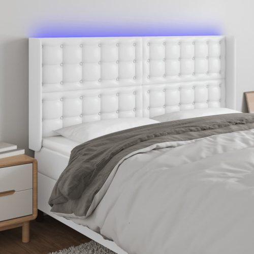 vidaXL fehér műbőr LED-es fejtámla 163x16x118/128 cm