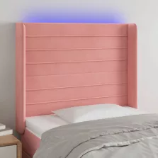   vidaXL rózsaszín bársony LED-es fejtámla 83x16x118/128 cm