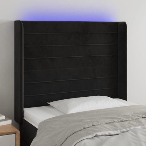 vidaXL fekete bársony LED-es fejtámla 93x16x118/128 cm