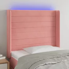   vidaXL rózsaszín bársony LED-es fejtámla 93x16x118/128 cm