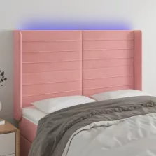   vidaXL rózsaszín bársony LED-es fejtámla 147x16x118/128 cm