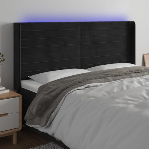 vidaXL fekete bársony LED-es fejtámla 183x16x118/128 cm