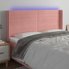   vidaXL rózsaszín bársony LED-es fejtámla 203x16x118/128 cm