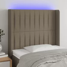   vidaXL tópszínű szövet LED-es fejtámla 103x16x118/128 cm