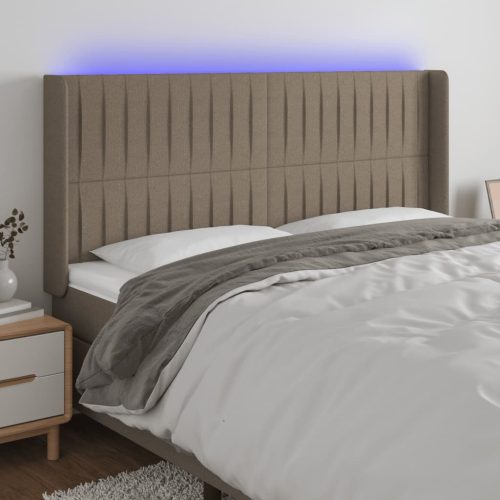 vidaXL tópszínű szövet LED-es fejtámla 163x16x118/128 cm