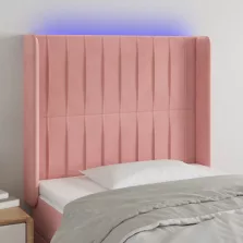   vidaXL rózsaszín bársony LED-es fejtámla 103x16x118/128 cm