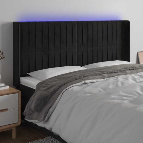 vidaXL fekete bársony LED-es fejtámla 163x16x118/128 cm