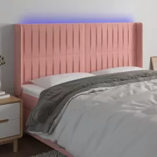   vidaXL rózsaszín bársony LED-es fejtámla 183x16x118/128 cm