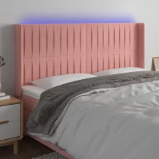   vidaXL rózsaszín bársony LED-es fejtámla 203x16x118/128 cm