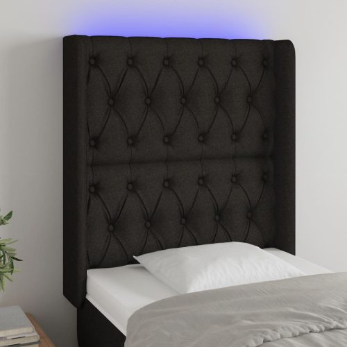 vidaXL fekete szövet LED-es fejtámla 83x16x118/128 cm