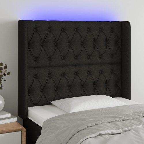 vidaXL fekete szövet LED-es fejtámla 93x16x118/128 cm