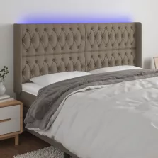   vidaXL tópszínű szövet LED-es fejtámla 203x16x118/128 cm