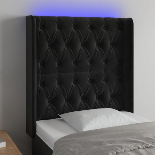 vidaXL fekete bársony LED-es fejtámla 83x16x118/128 cm