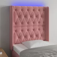   vidaXL rózsaszín bársony LED-es fejtámla 83x16x118/128 cm