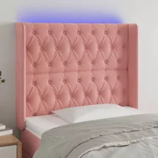   vidaXL rózsaszín bársony LED-es fejtámla 103x16x118/128 cm
